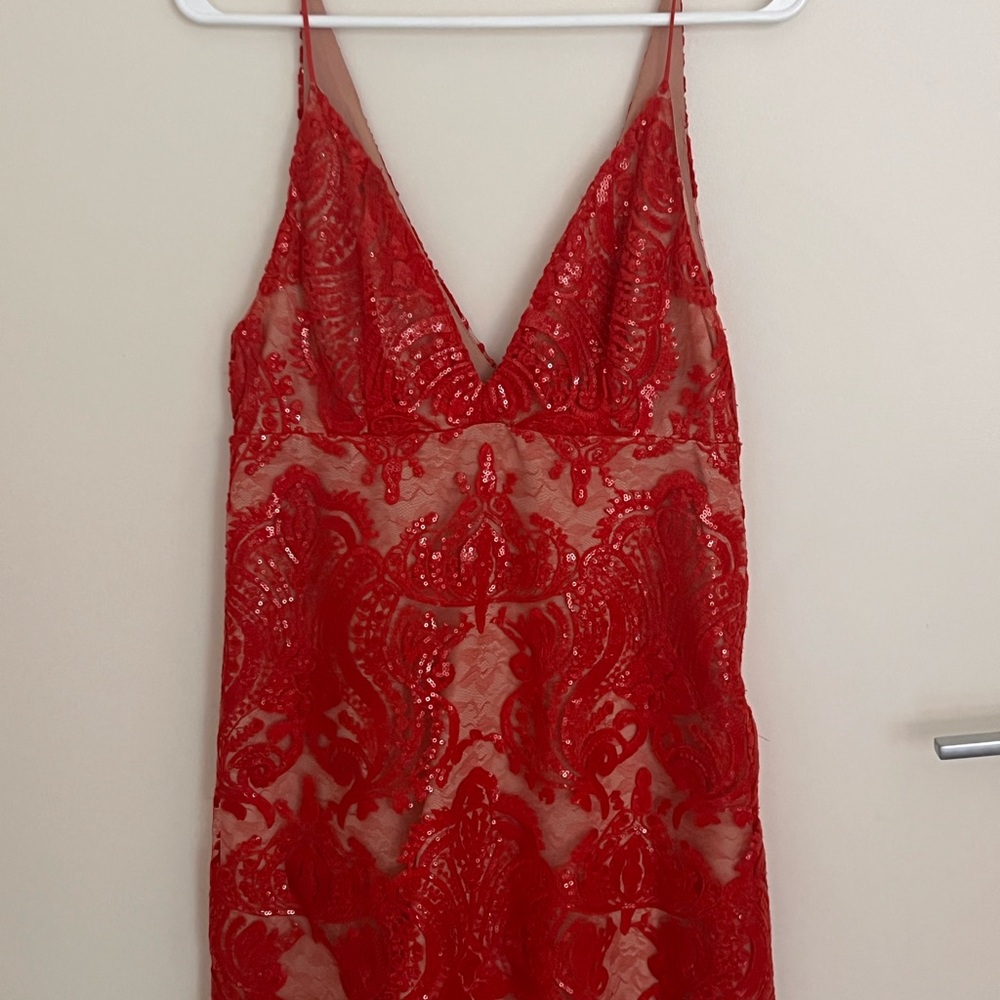 Free People Night Shimmer Red Dress